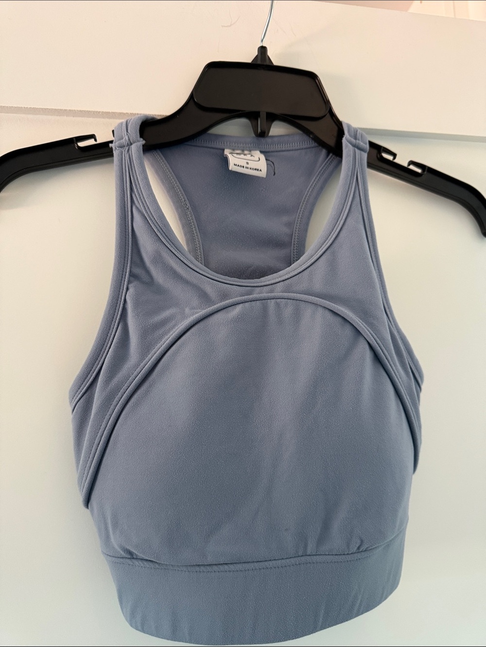 NYLORA Slate Blue High-Neck Racerback Sports Bra